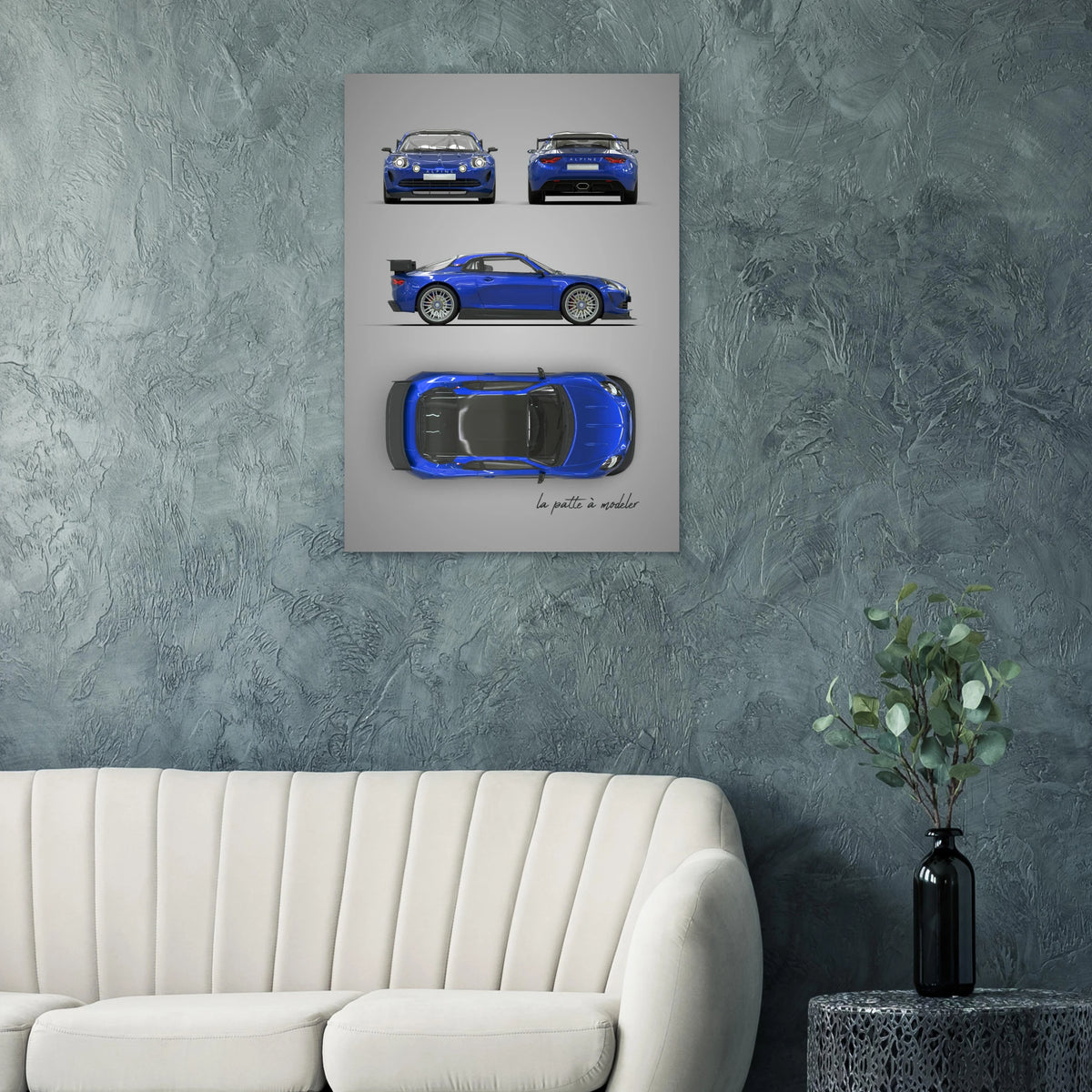 French Sports Car Aluminum Print - Classic Racing Art