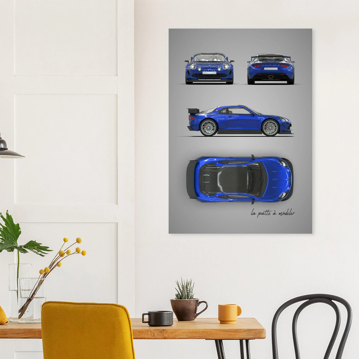 French Sports Car Aluminum Print - Classic Racing Art
