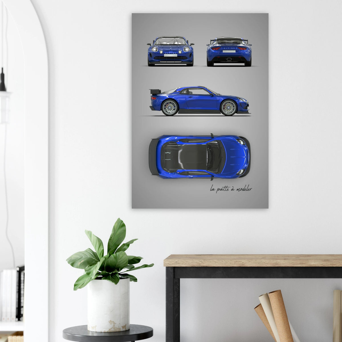 French Sports Car Aluminum Print - Classic Racing Art