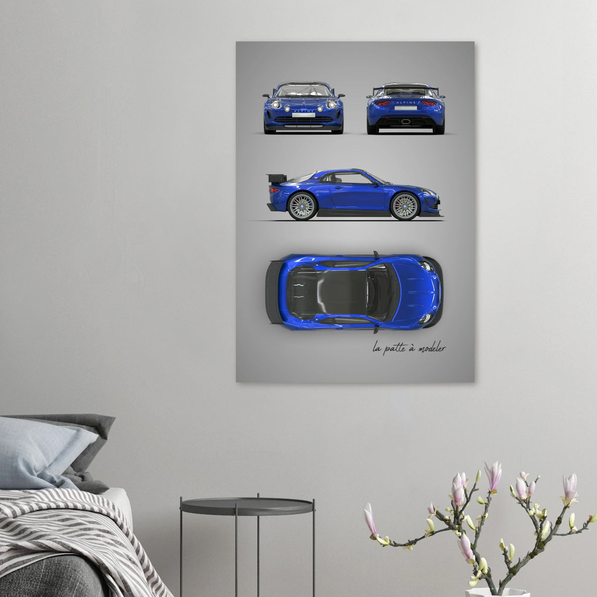 French Sports Car Aluminum Print - Classic Racing Art