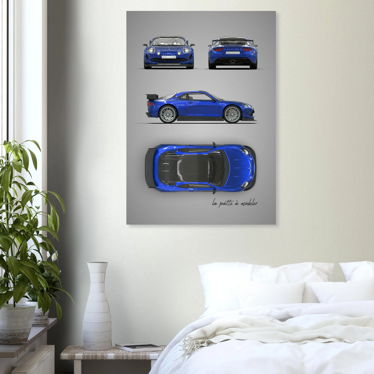French Sports Car Aluminum Print - Classic Racing Art
