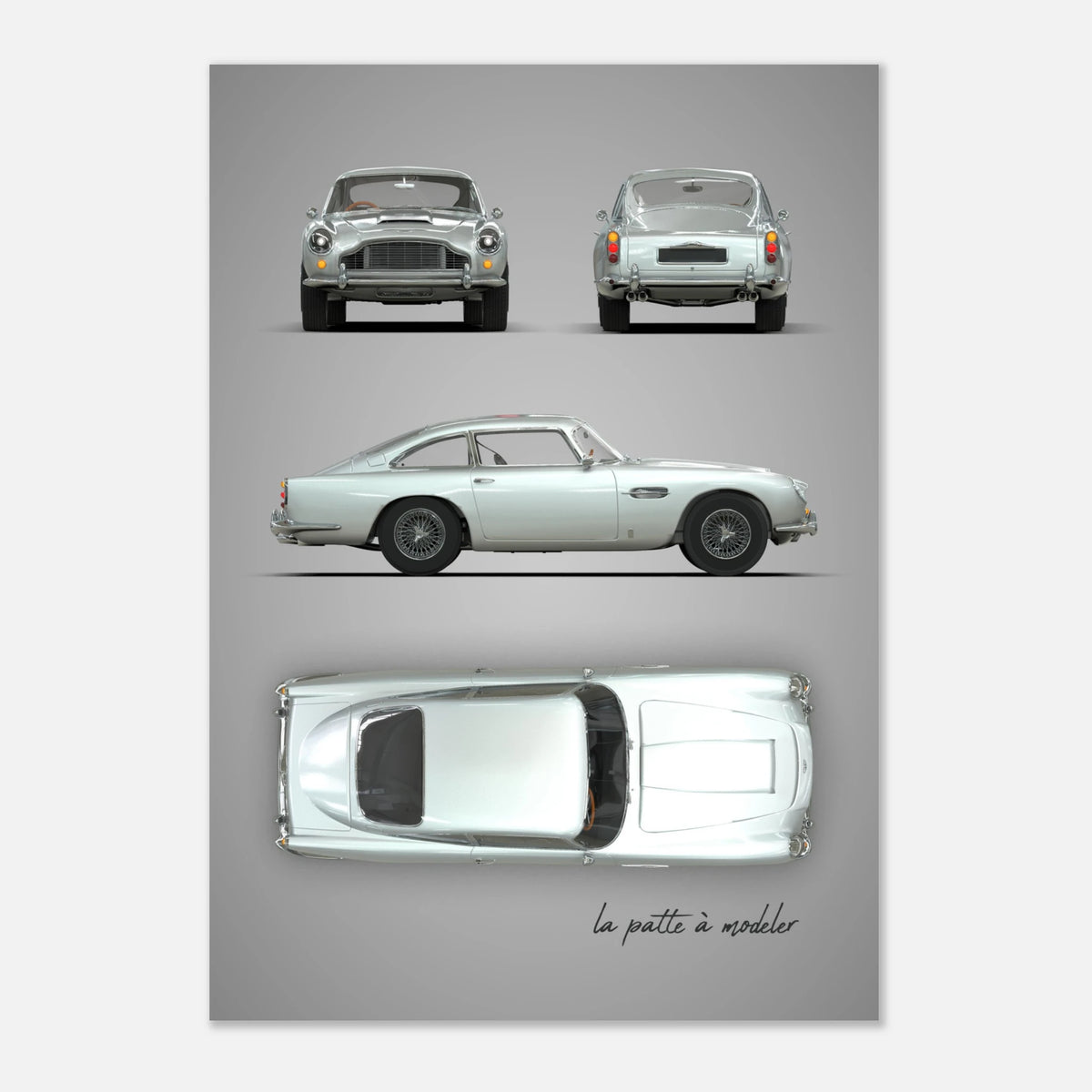 British Sports Car Aluminum Print - Classic GT Icon Art