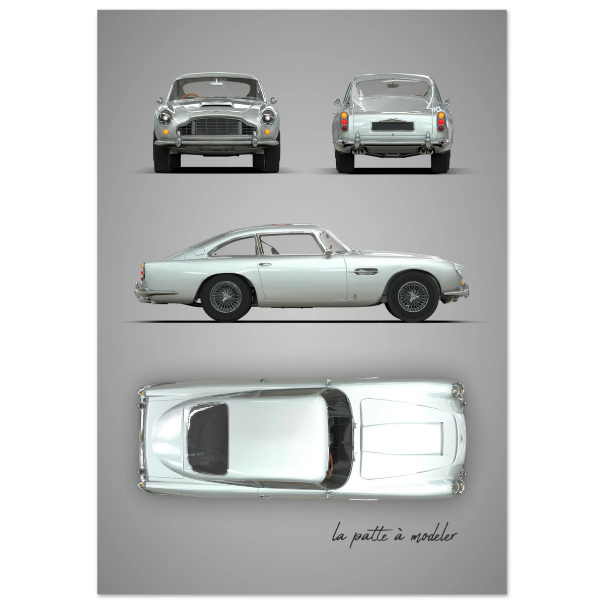 British Sports Car Aluminum Print - Classic GT Icon Art