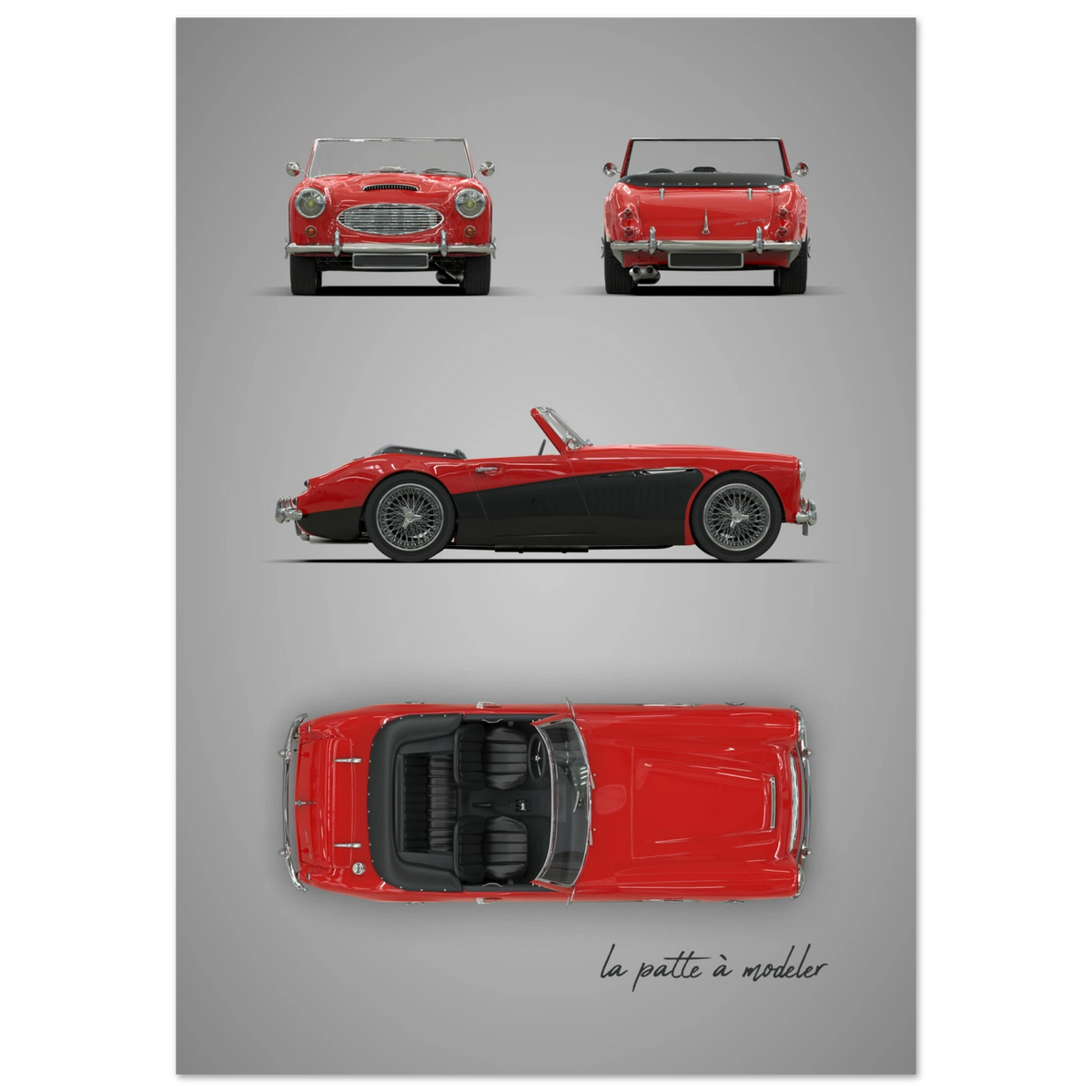 British Classic Roadster Aluminum Print - Vintage Sports Car Art