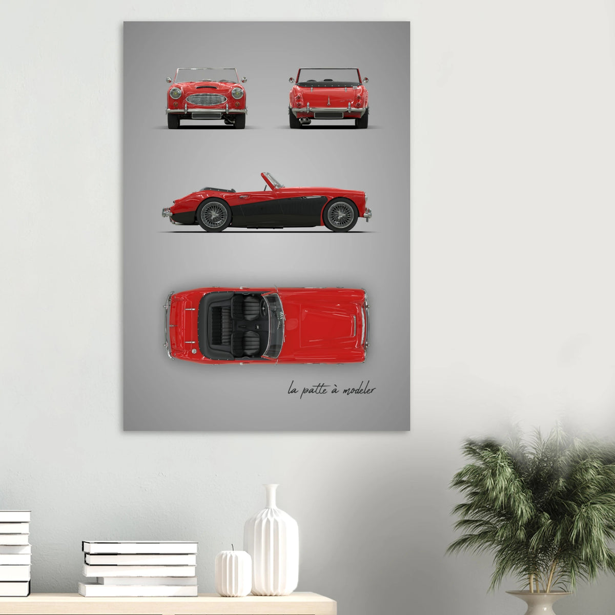 British Classic Roadster Aluminum Print - Vintage Sports Car Art