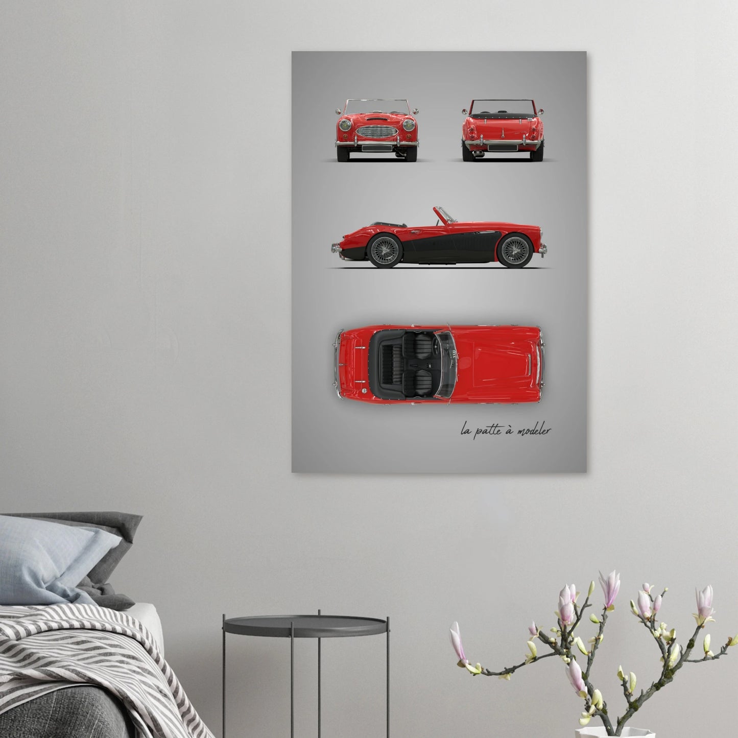 British Classic Roadster Aluminum Print - Vintage Sports Car Art
