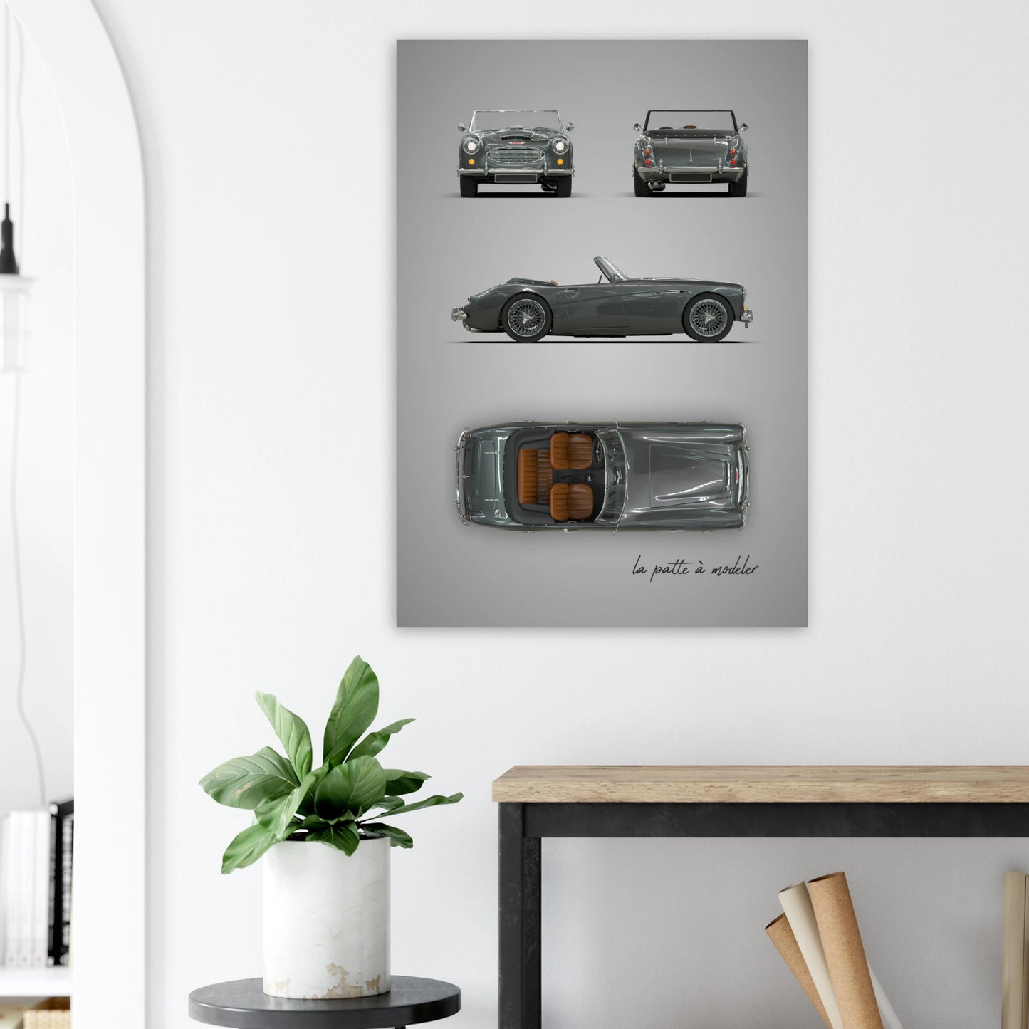 British Sports Car Aluminum Print - Classic Roadster Heritage Art
