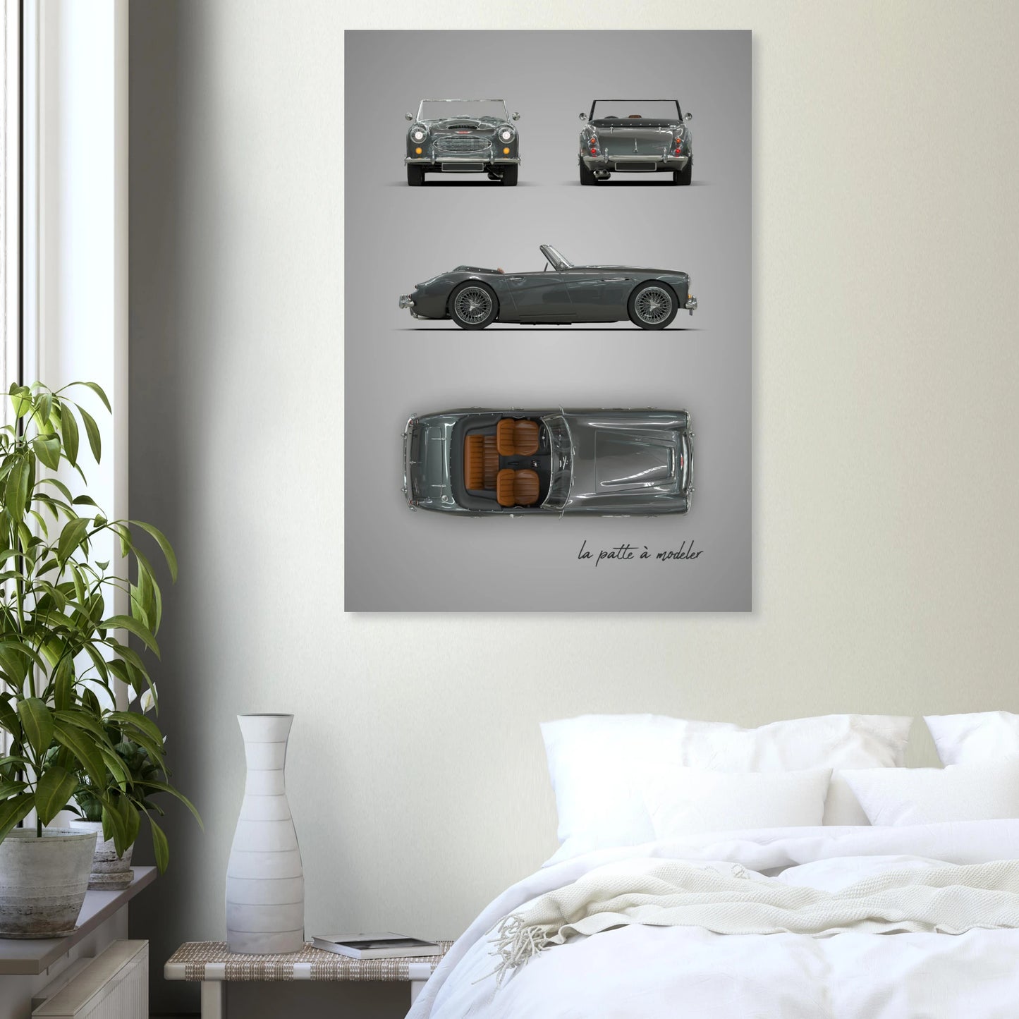 British Sports Car Aluminum Print - Classic Roadster Heritage Art