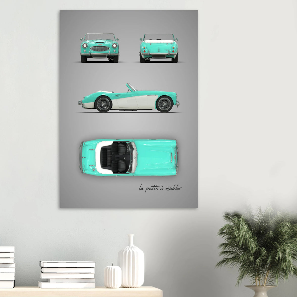 British Sports Car Aluminum Print - Classic Roadster Art