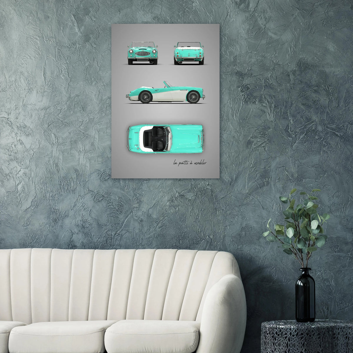 British Sports Car Aluminum Print - Classic Roadster Art