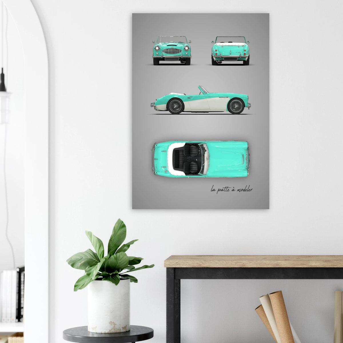 British Sports Car Aluminum Print - Classic Roadster Art