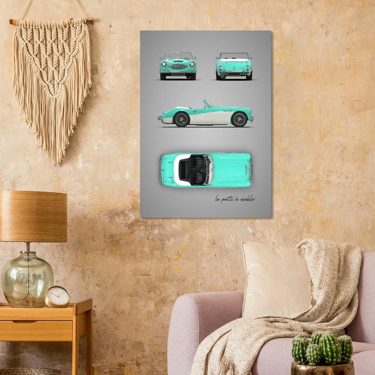 British Sports Car Aluminum Print - Classic Roadster Art