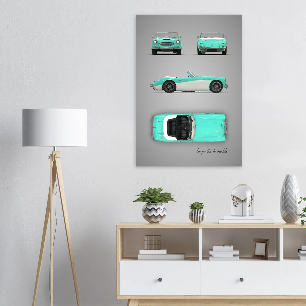 British Sports Car Aluminum Print - Classic Roadster Art