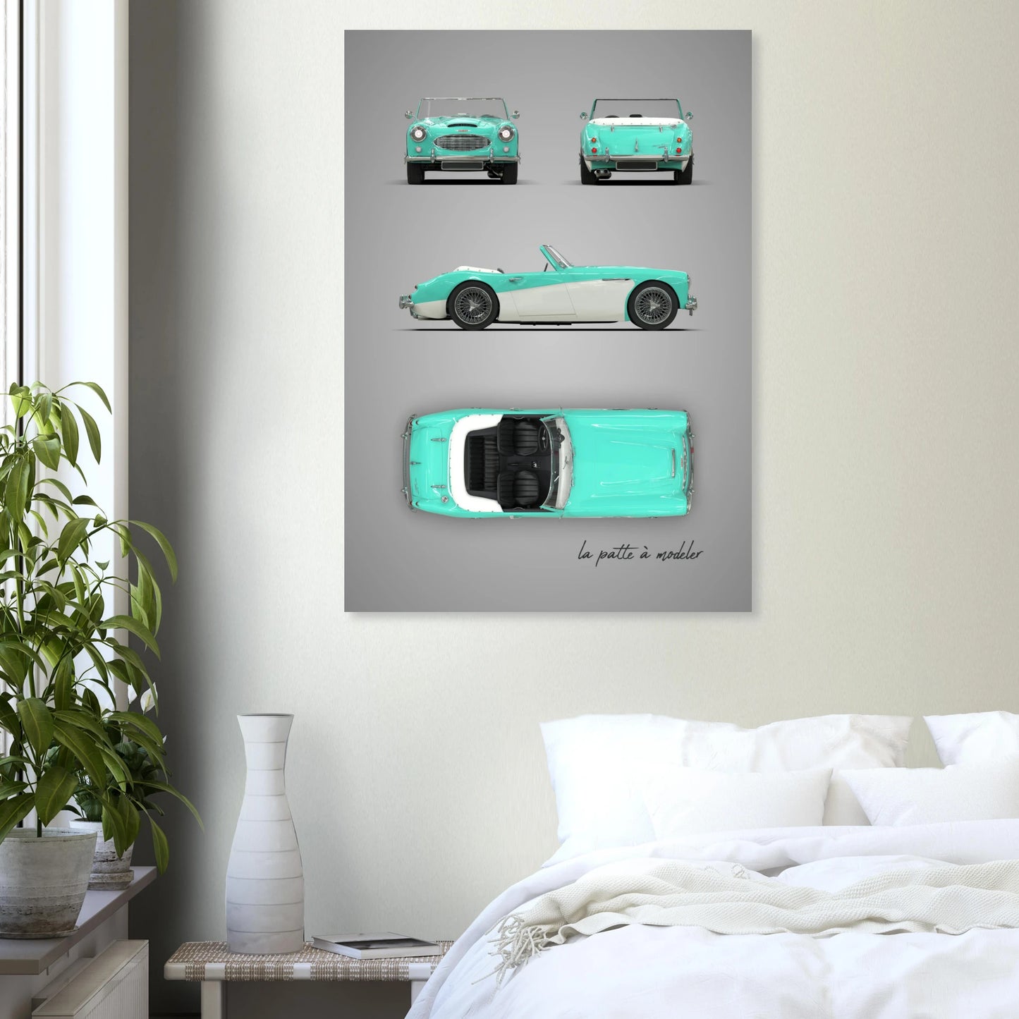 British Sports Car Aluminum Print - Classic Roadster Art