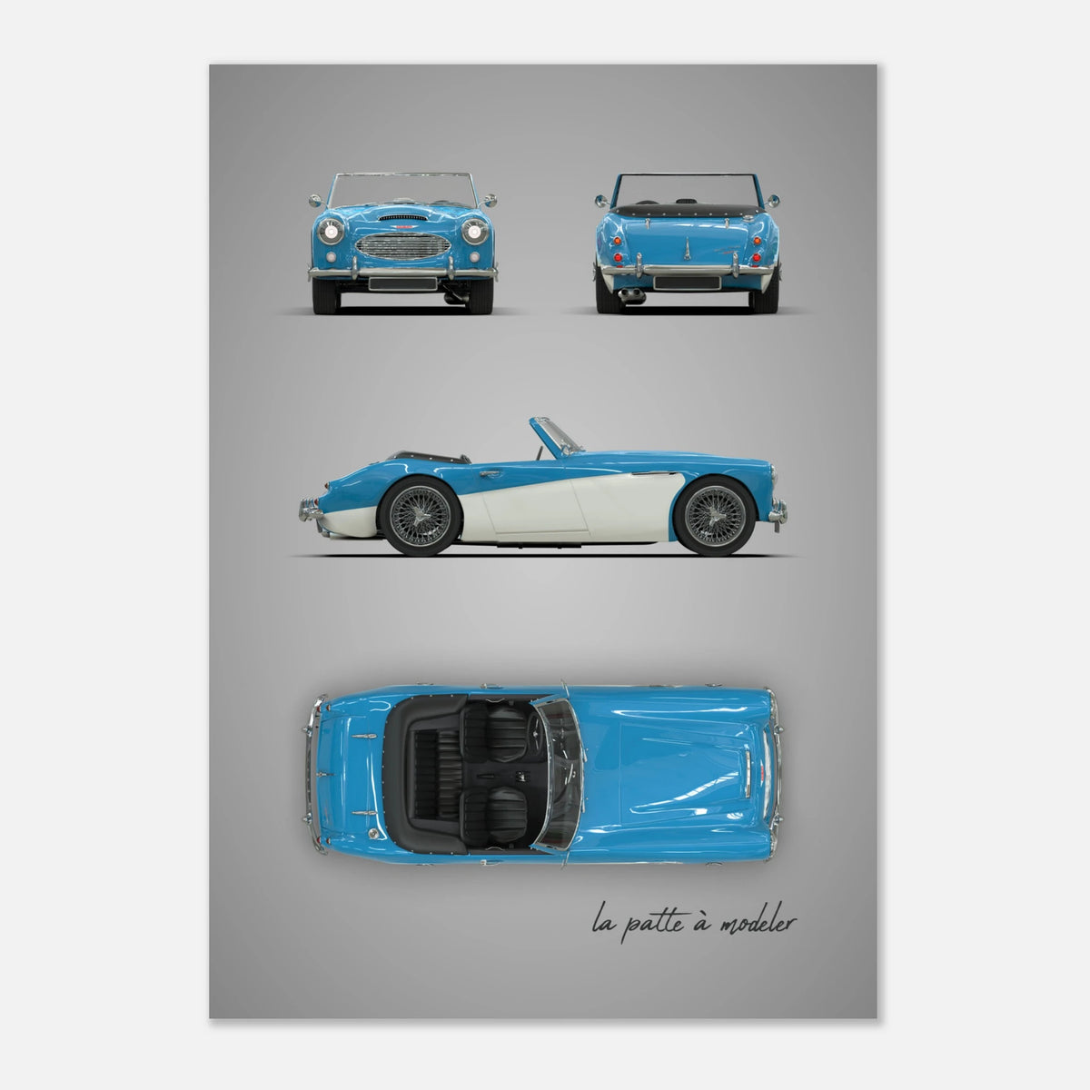 British Classic Roadster Aluminum Print - Vintage Sports Car Art