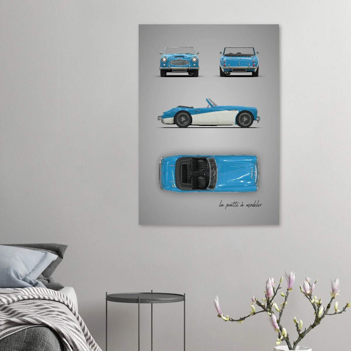 British Classic Roadster Aluminum Print - Vintage Sports Car Art