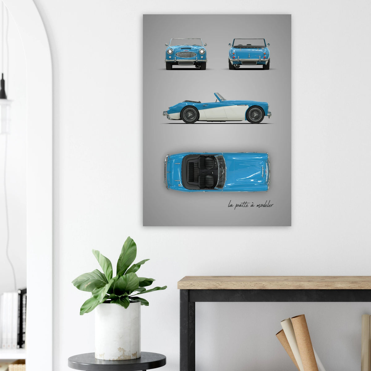 British Classic Roadster Aluminum Print - Vintage Sports Car Art