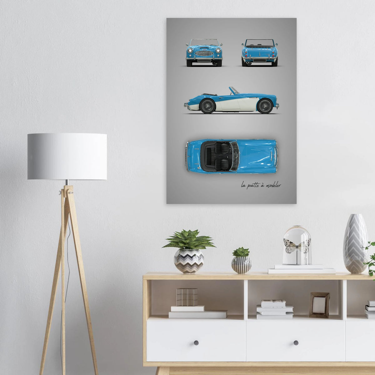 British Classic Roadster Aluminum Print - Vintage Sports Car Art