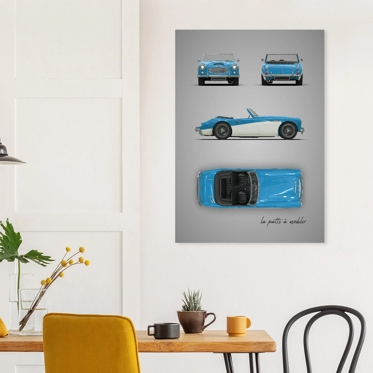 British Classic Roadster Aluminum Print - Vintage Sports Car Art