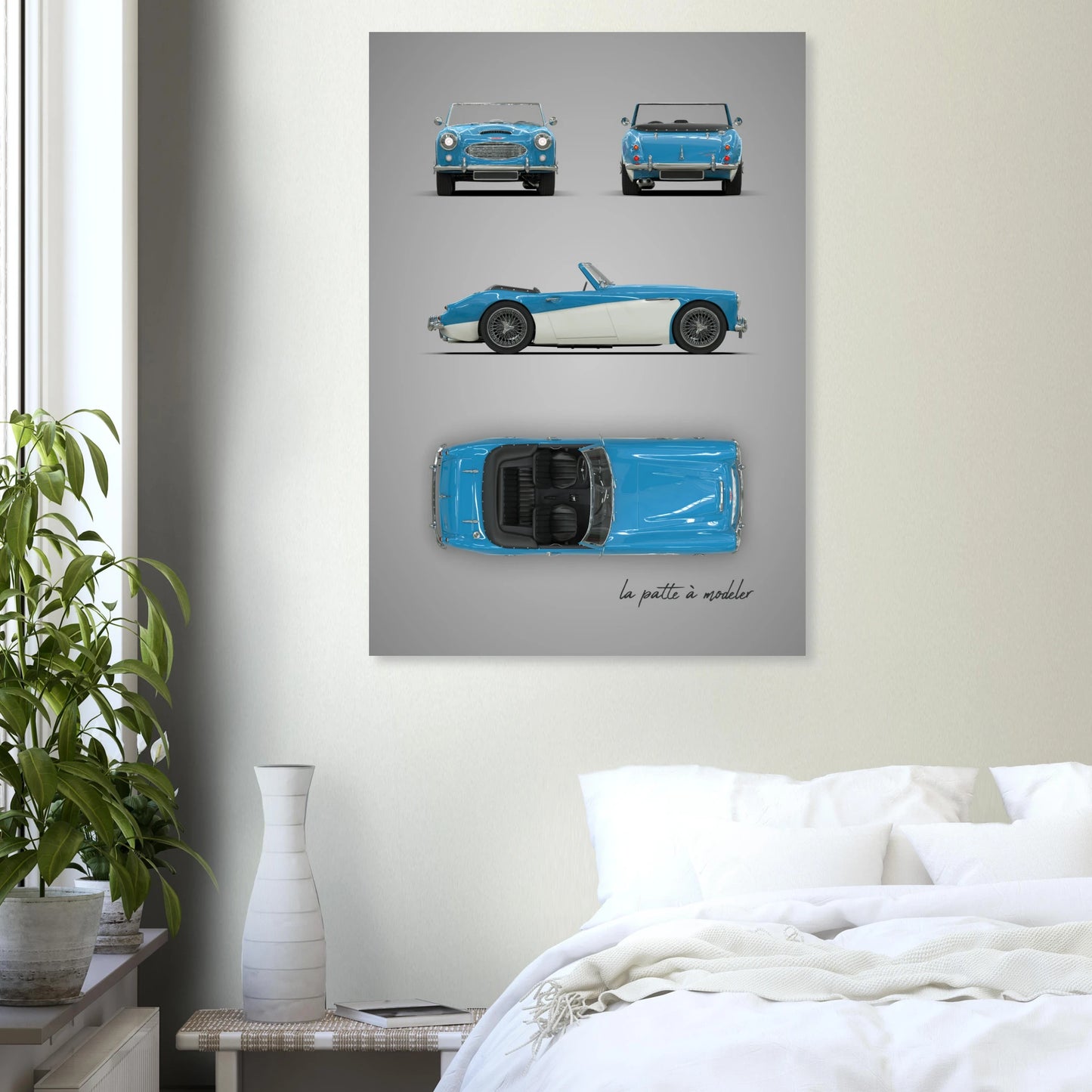 British Classic Roadster Aluminum Print - Vintage Sports Car Art