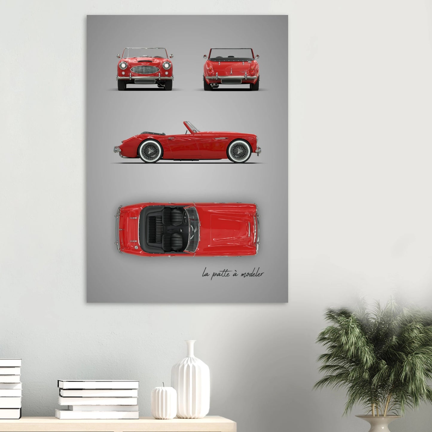 British Sports Car Aluminum Print - Classic Roadster Art