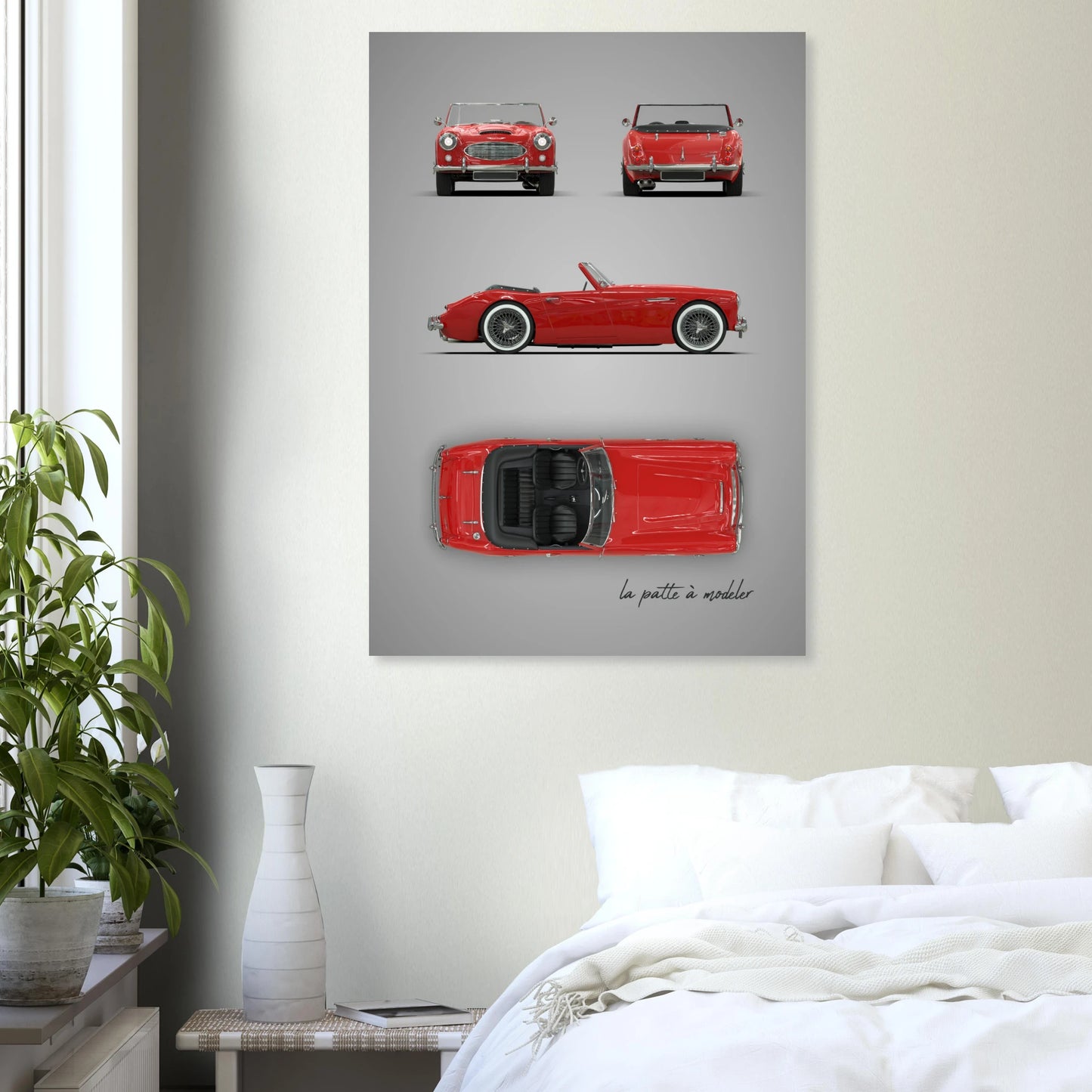 British Sports Car Aluminum Print - Classic Roadster Art
