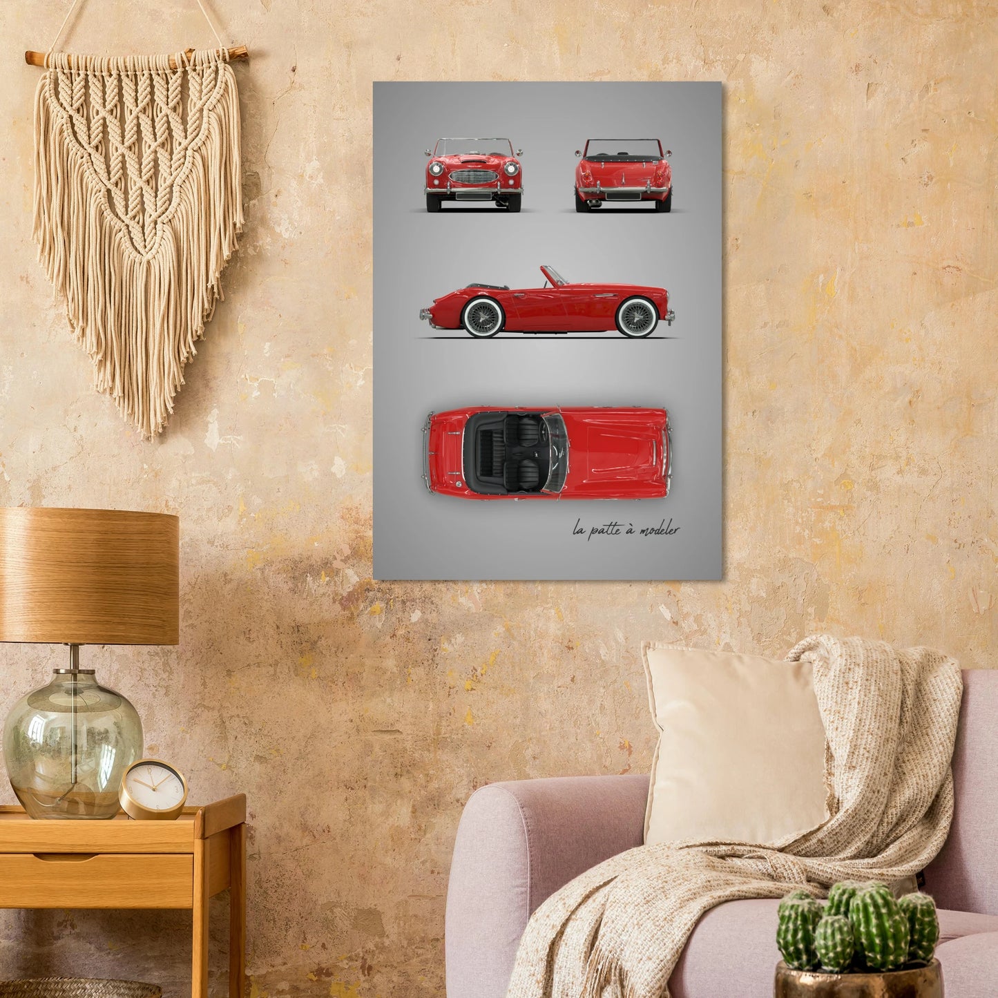 British Sports Car Aluminum Print - Classic Roadster Art