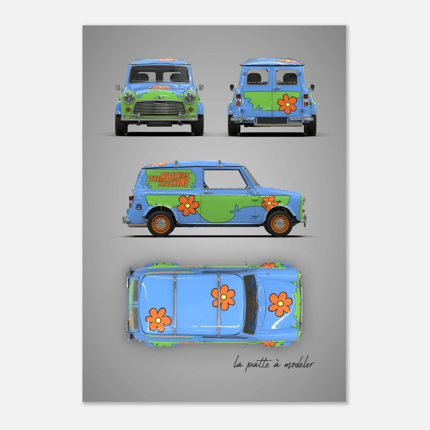 British Classic Car Aluminum Print - Custom Compact Icon Art