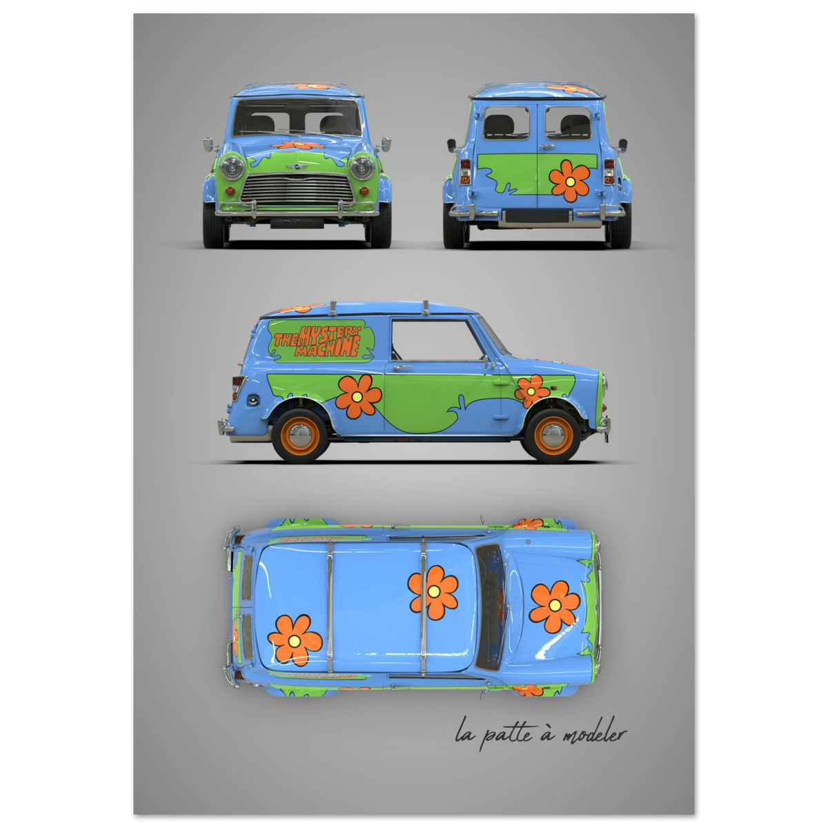 British Classic Car Aluminum Print - Custom Compact Icon Art