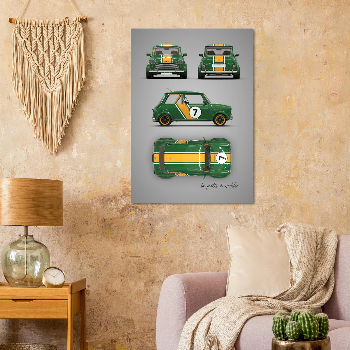 British Classic Icon Aluminum Print - Vintage Compact Car Art