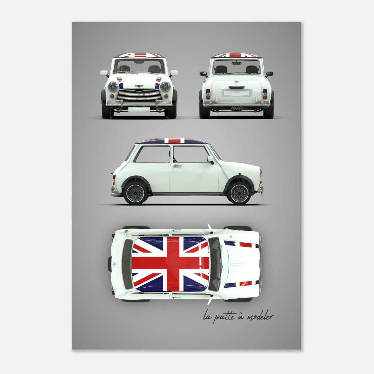 British Classic Icon Aluminum Print - Vintage Car Art