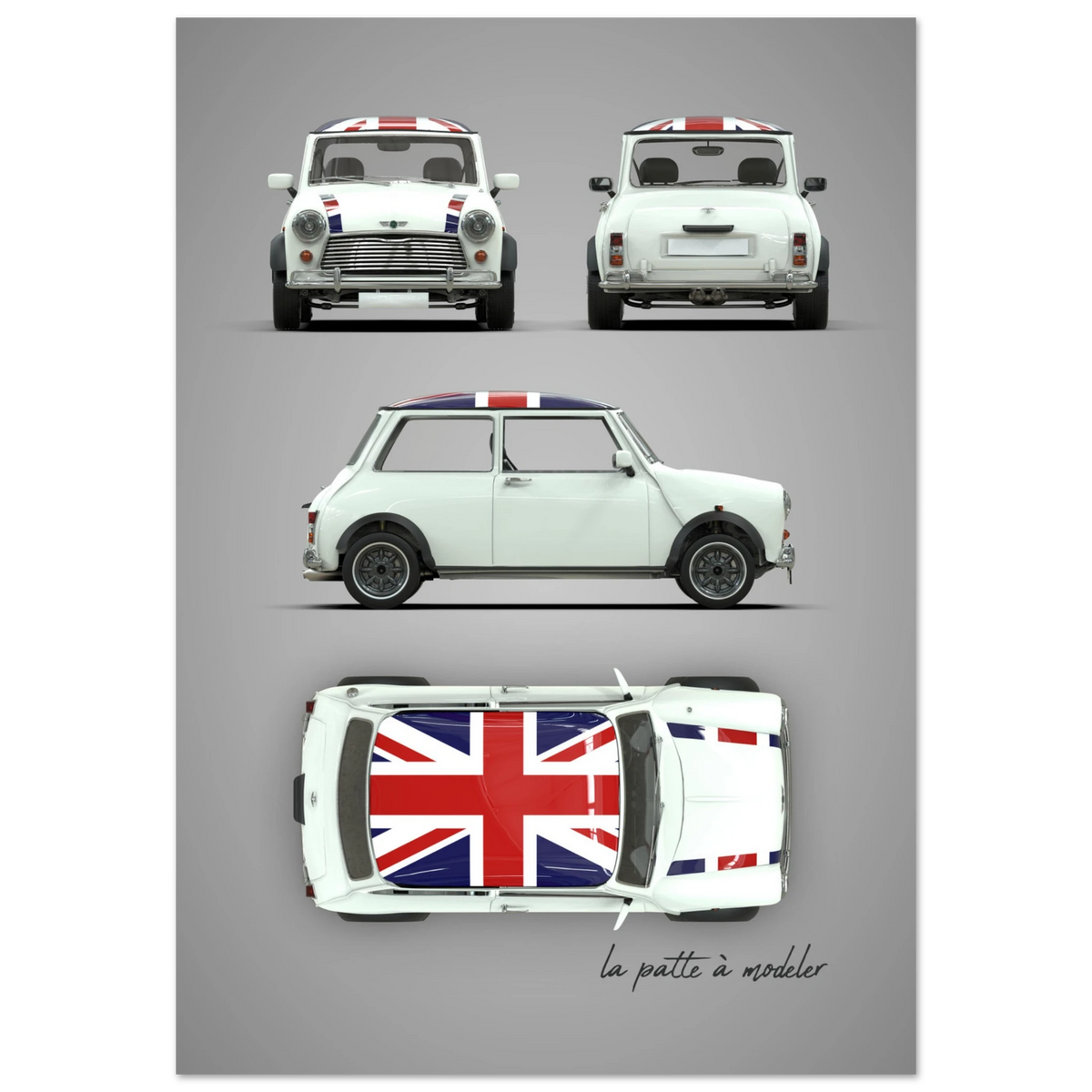 British Classic Icon Aluminum Print - Vintage Car Art