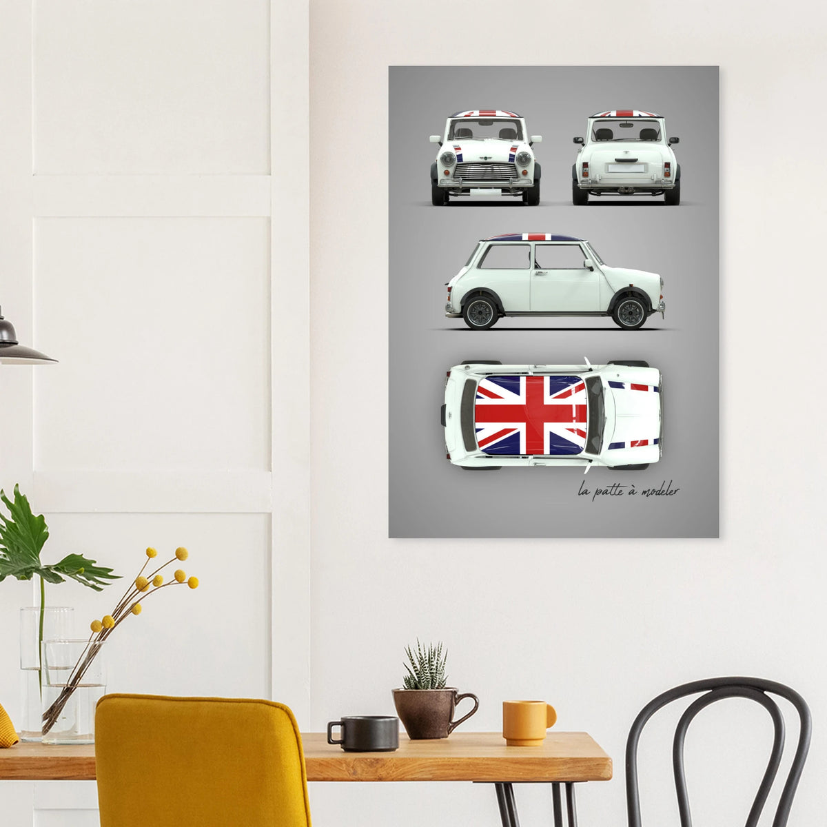 British Classic Icon Aluminum Print - Vintage Car Art