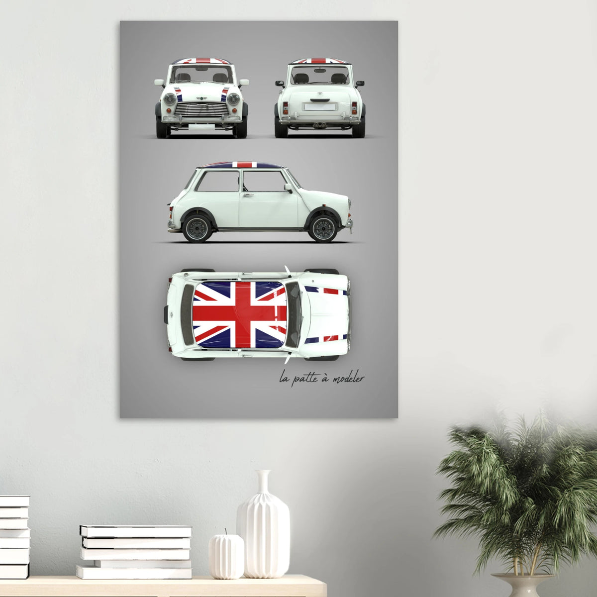 British Classic Icon Aluminum Print - Vintage Car Art