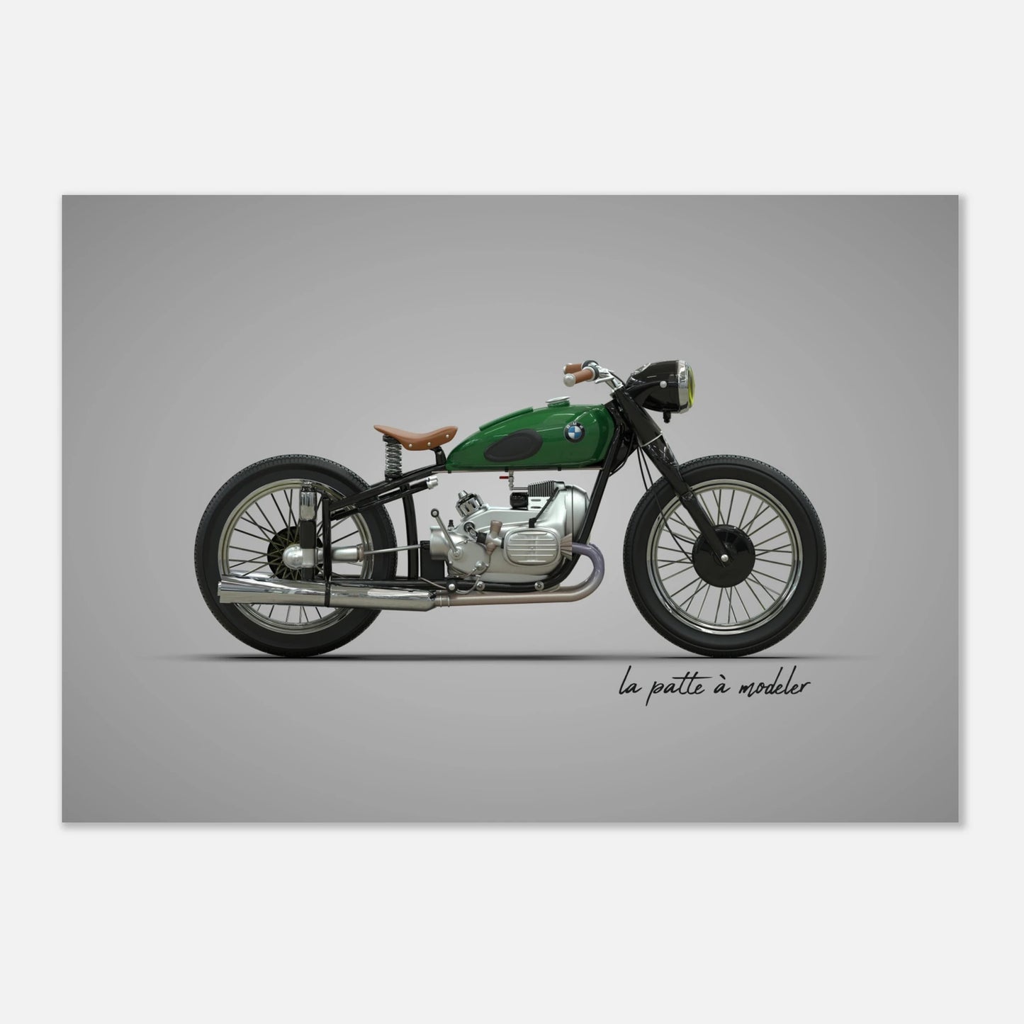 German Motorcycle Aluminum Print - Classic Heritage Art