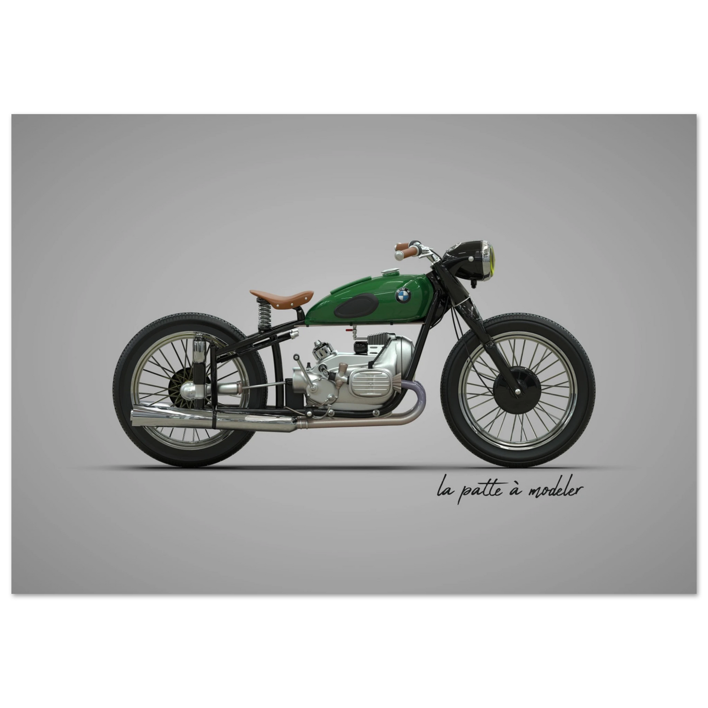 German Motorcycle Aluminum Print - Classic Heritage Art