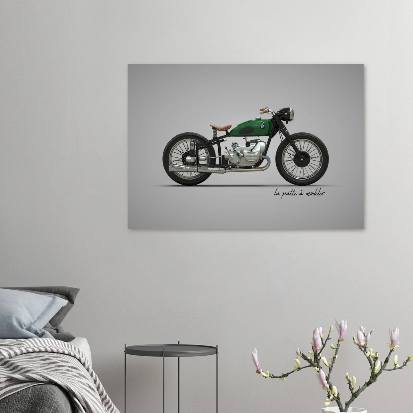 German Motorcycle Aluminum Print - Classic Heritage Art