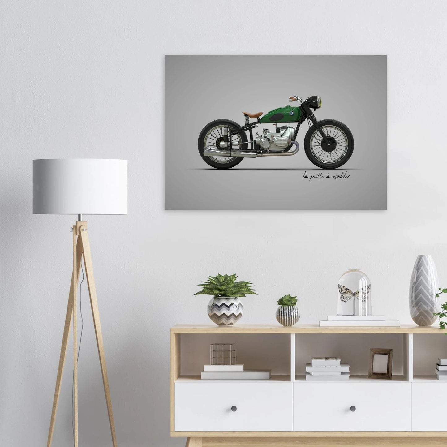 German Motorcycle Aluminum Print - Classic Heritage Art