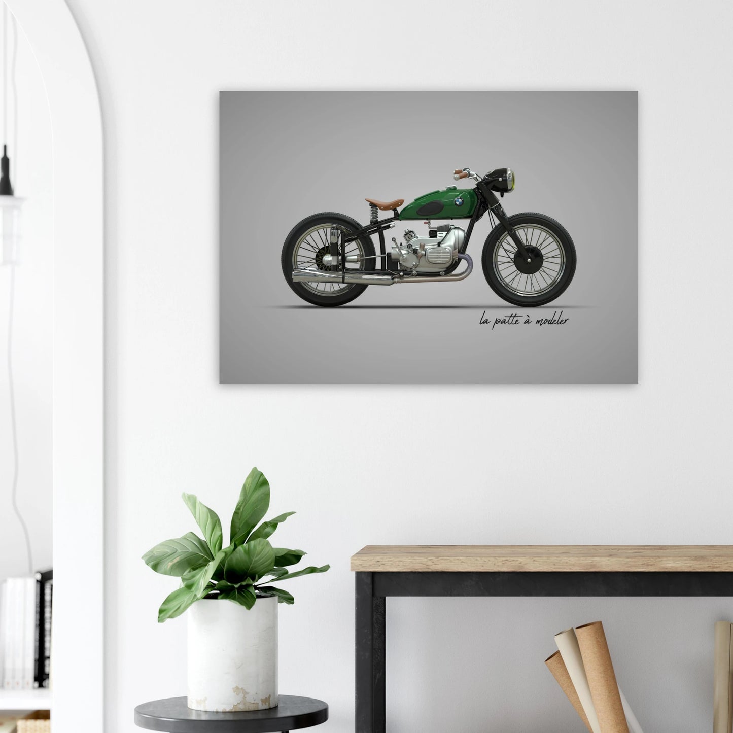 German Motorcycle Aluminum Print - Classic Heritage Art