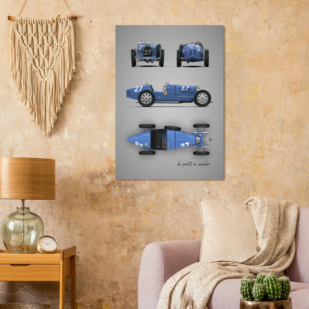 French Racing Car Aluminum Print - Classic Grand Prix Art