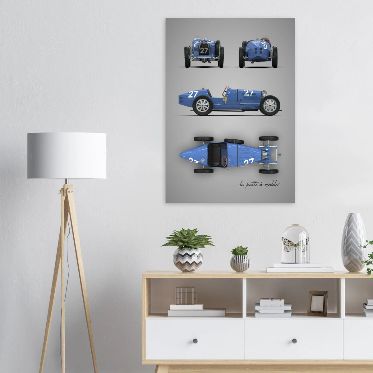 French Racing Car Aluminum Print - Classic Grand Prix Art
