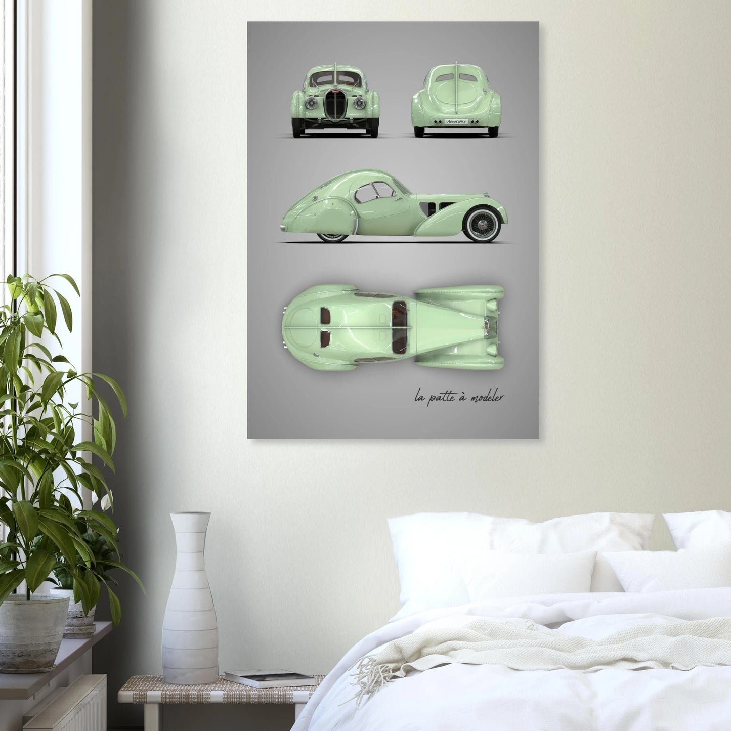 French Luxury Car Aluminum Print - Art Deco Masterpiece Art