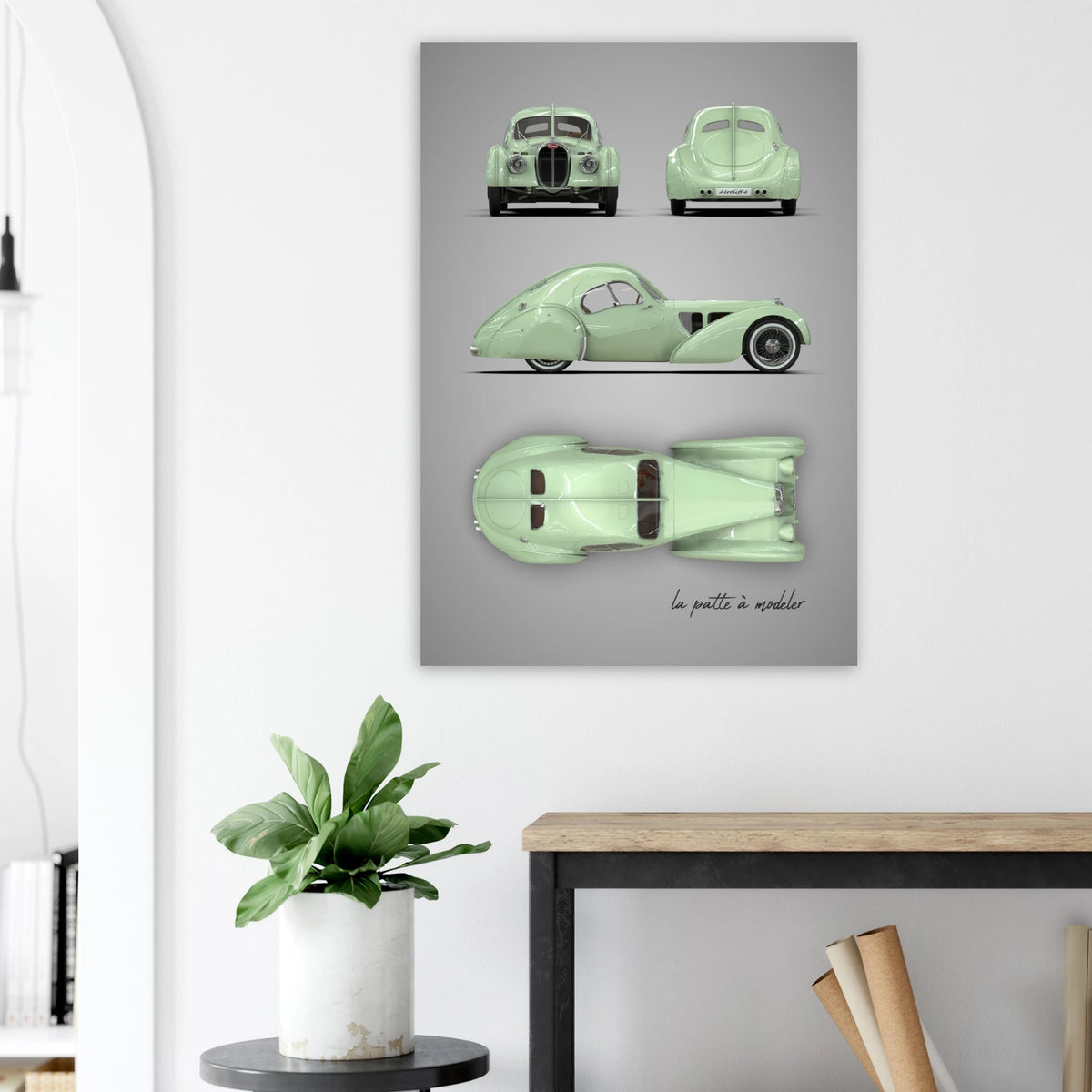 French Luxury Car Aluminum Print - Art Deco Masterpiece Art