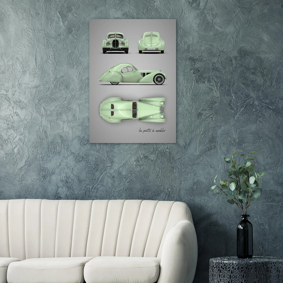 French Luxury Car Aluminum Print - Art Deco Masterpiece Art