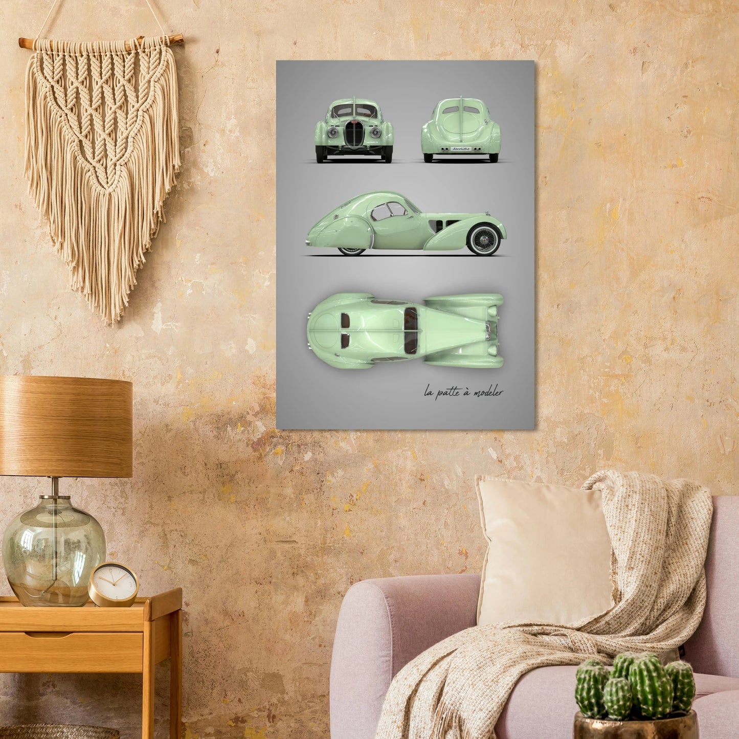 French Luxury Car Aluminum Print - Art Deco Masterpiece Art