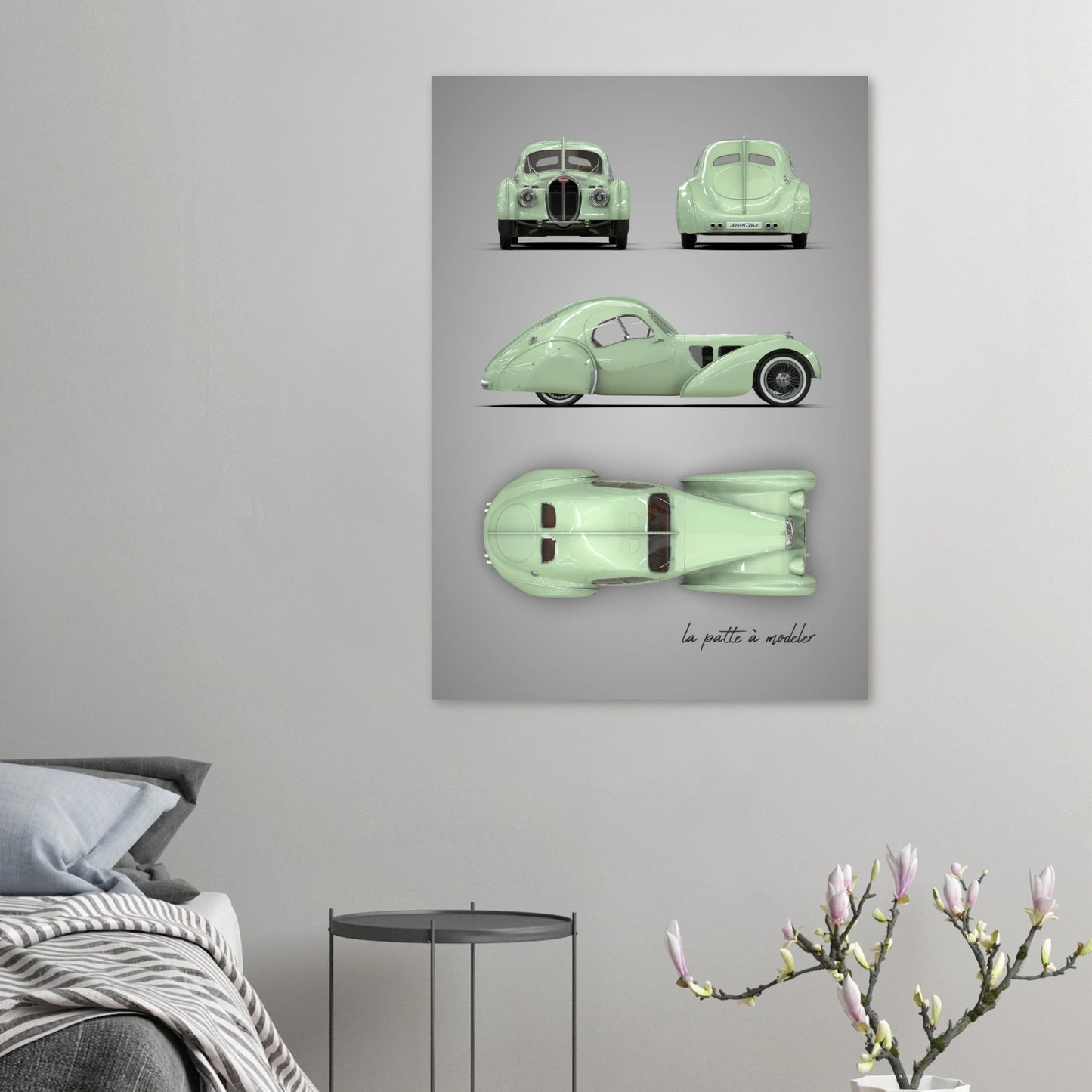 French Luxury Car Aluminum Print - Art Deco Masterpiece Art