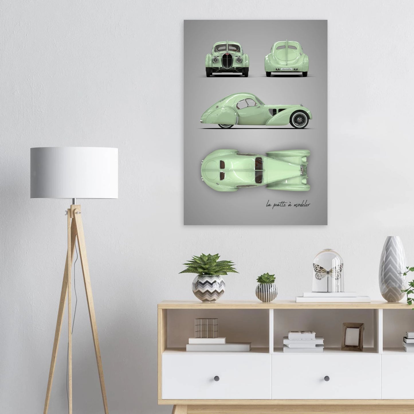 French Luxury Car Aluminum Print - Art Deco Masterpiece Art
