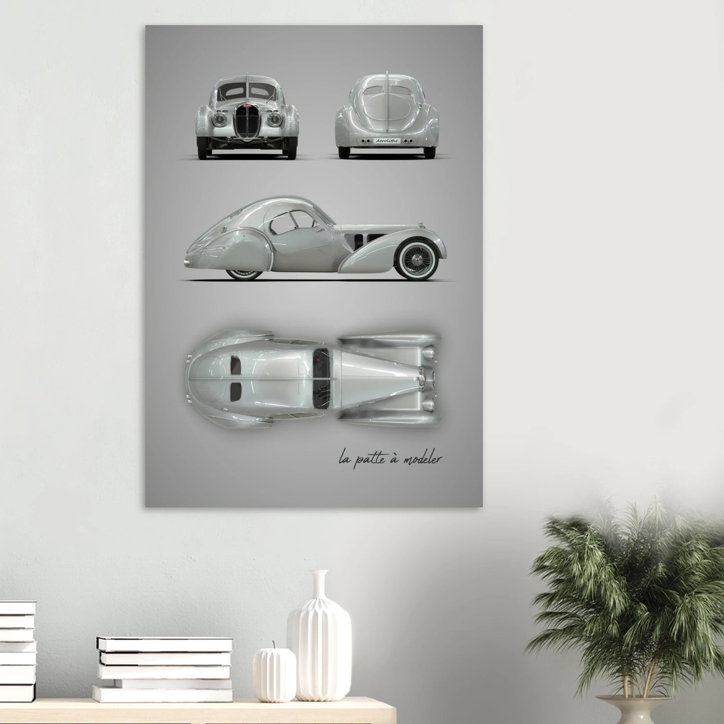 French Luxury Car Aluminum Print - Art Deco Heritage Art