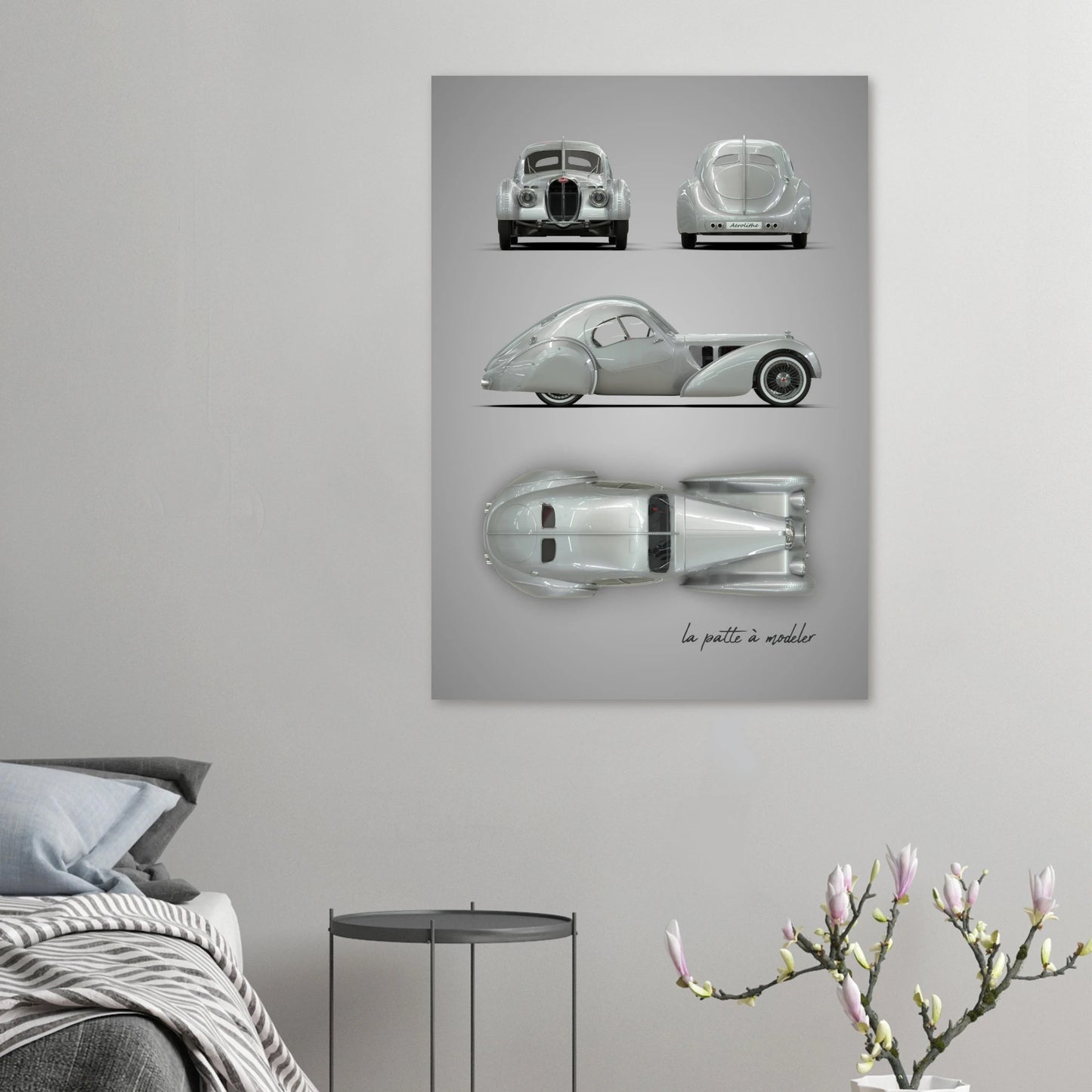 French Luxury Car Aluminum Print - Art Deco Heritage Art