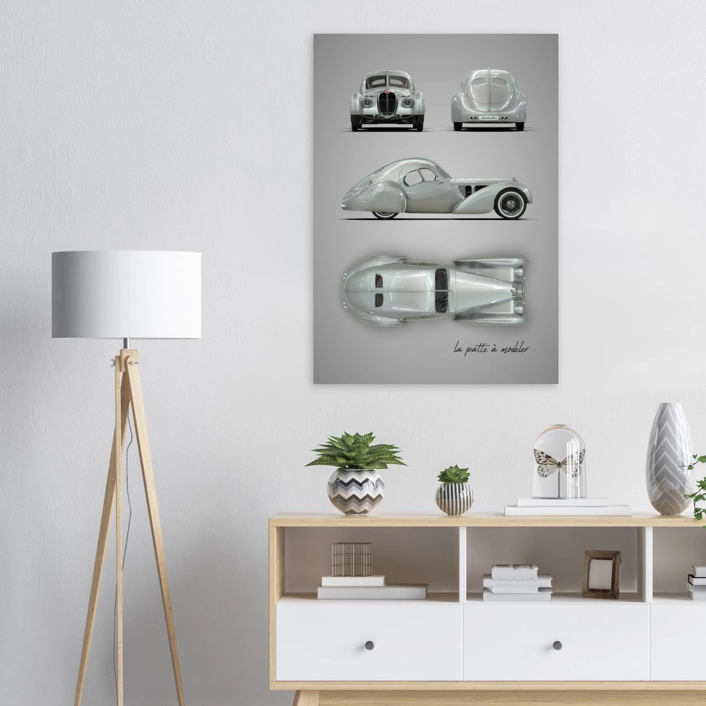 French Luxury Car Aluminum Print - Art Deco Heritage Art